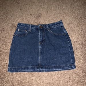 a blue denim skirt